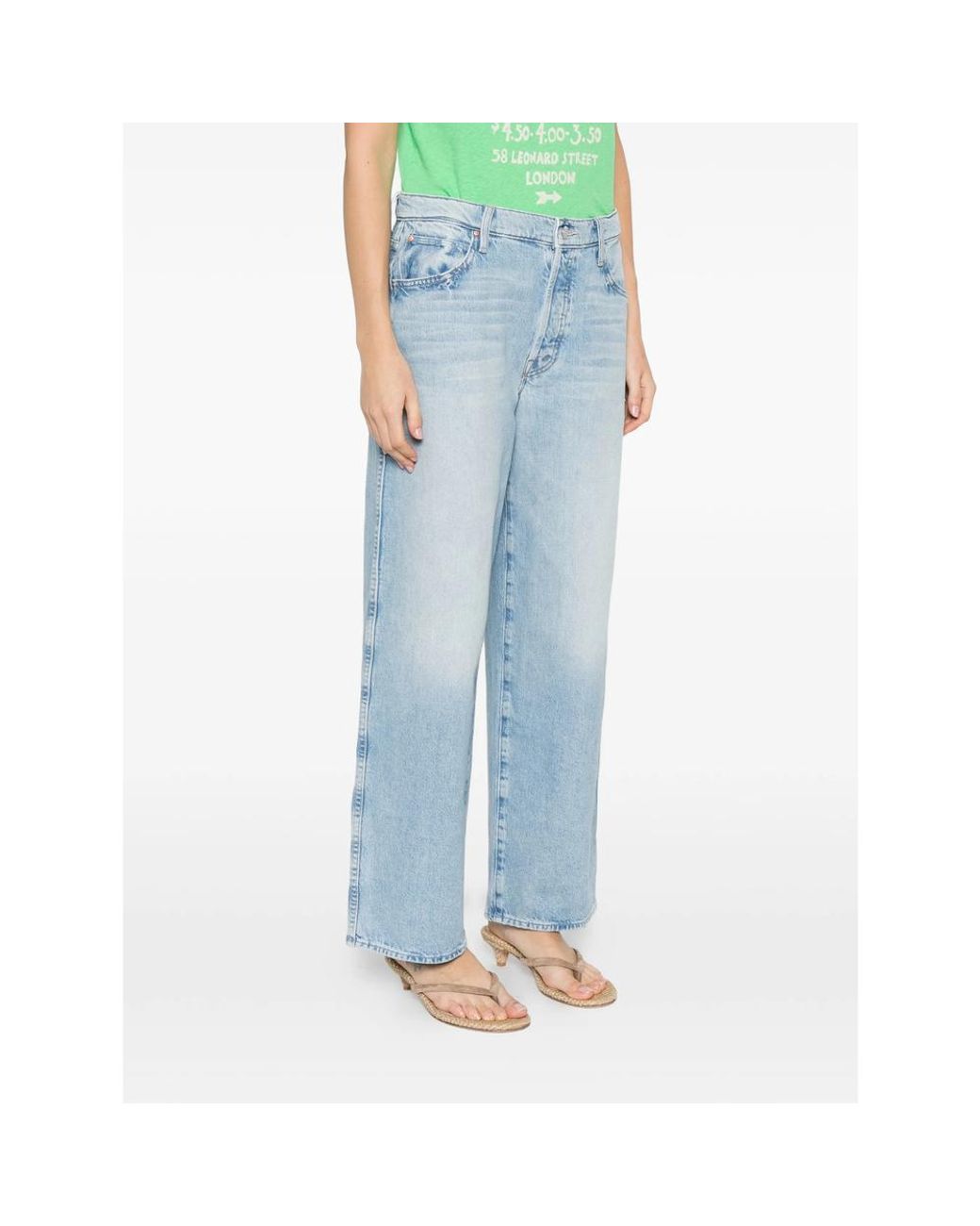 Mother Blue Straight Jeans
