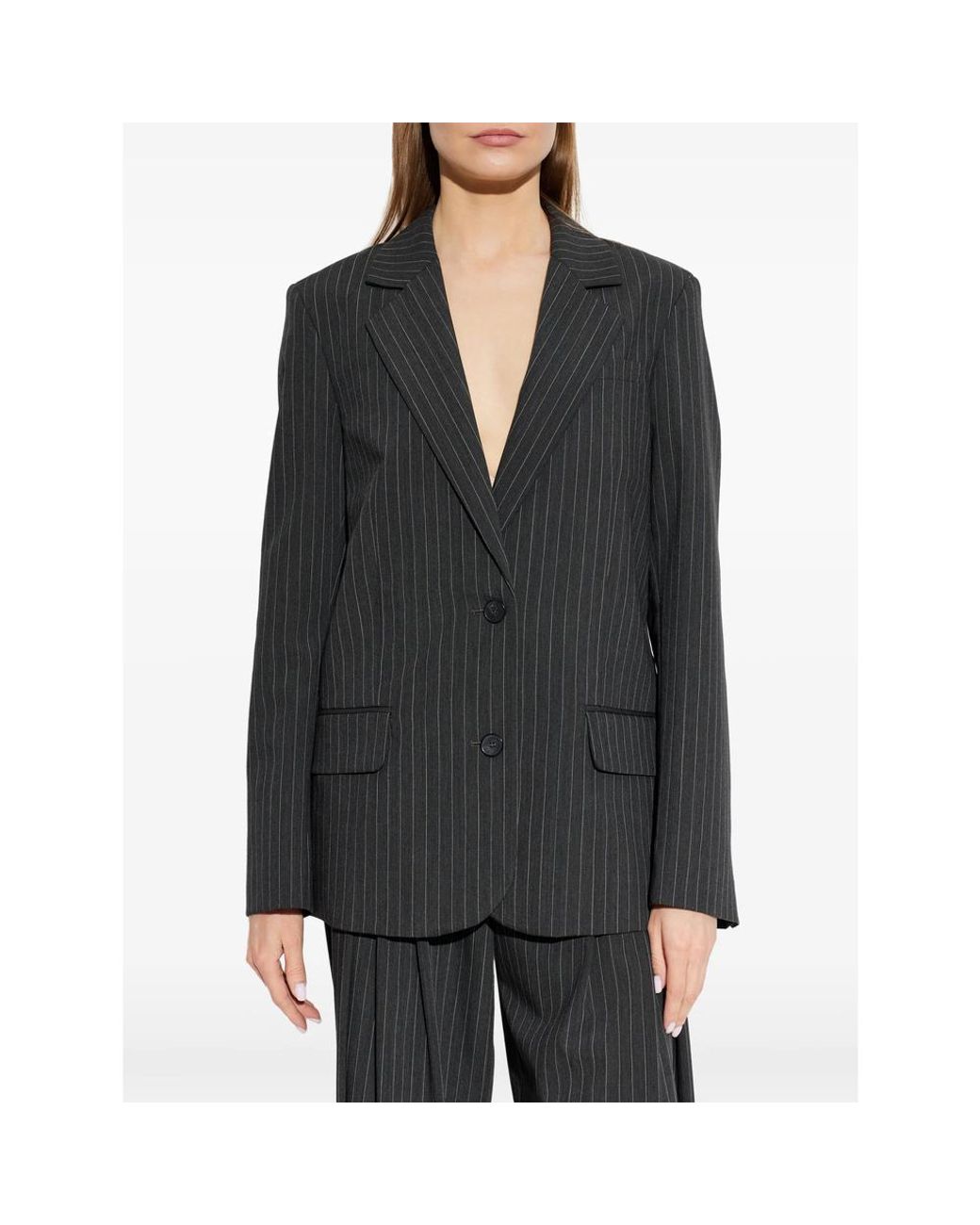 IRO Black Pinstripe-Pattern Blazer
