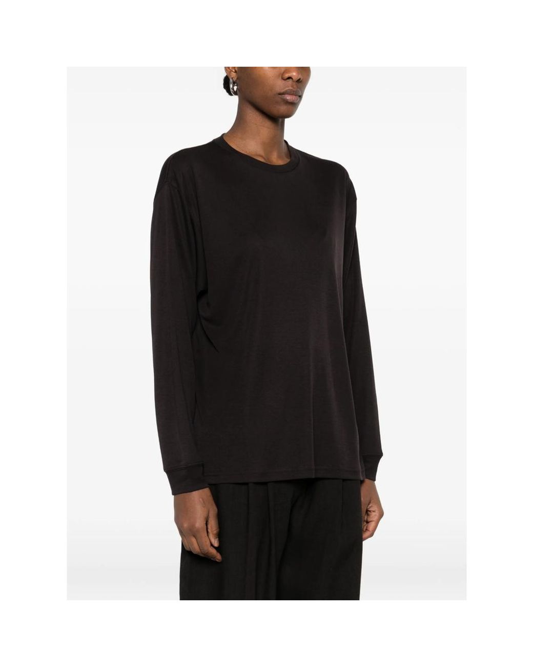 Studio Nicholson Black Simmons Long-Sleeved Topstitch T-Shirt