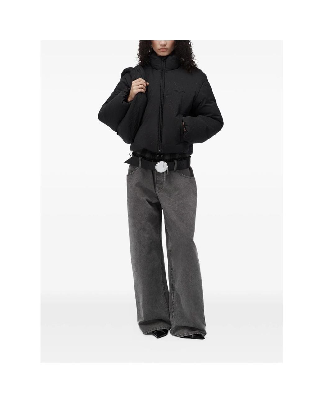 Alexander Wang Black Classic Puffer Jacket W/ Allover Hotfix