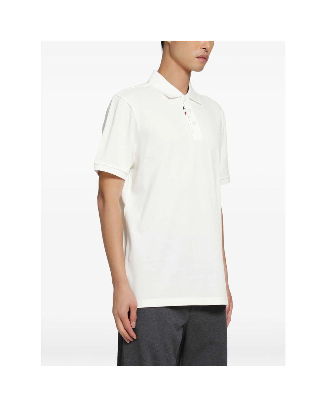 Moncler White Neutrals Polo Shirts for men