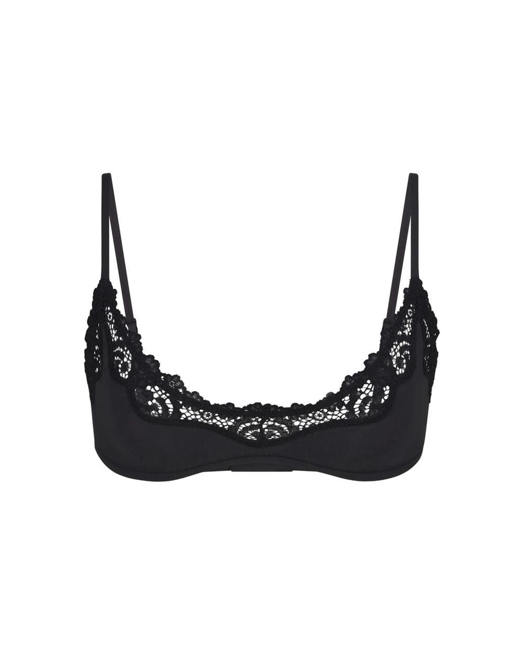 Skims Black Lace-Trim Bralette
