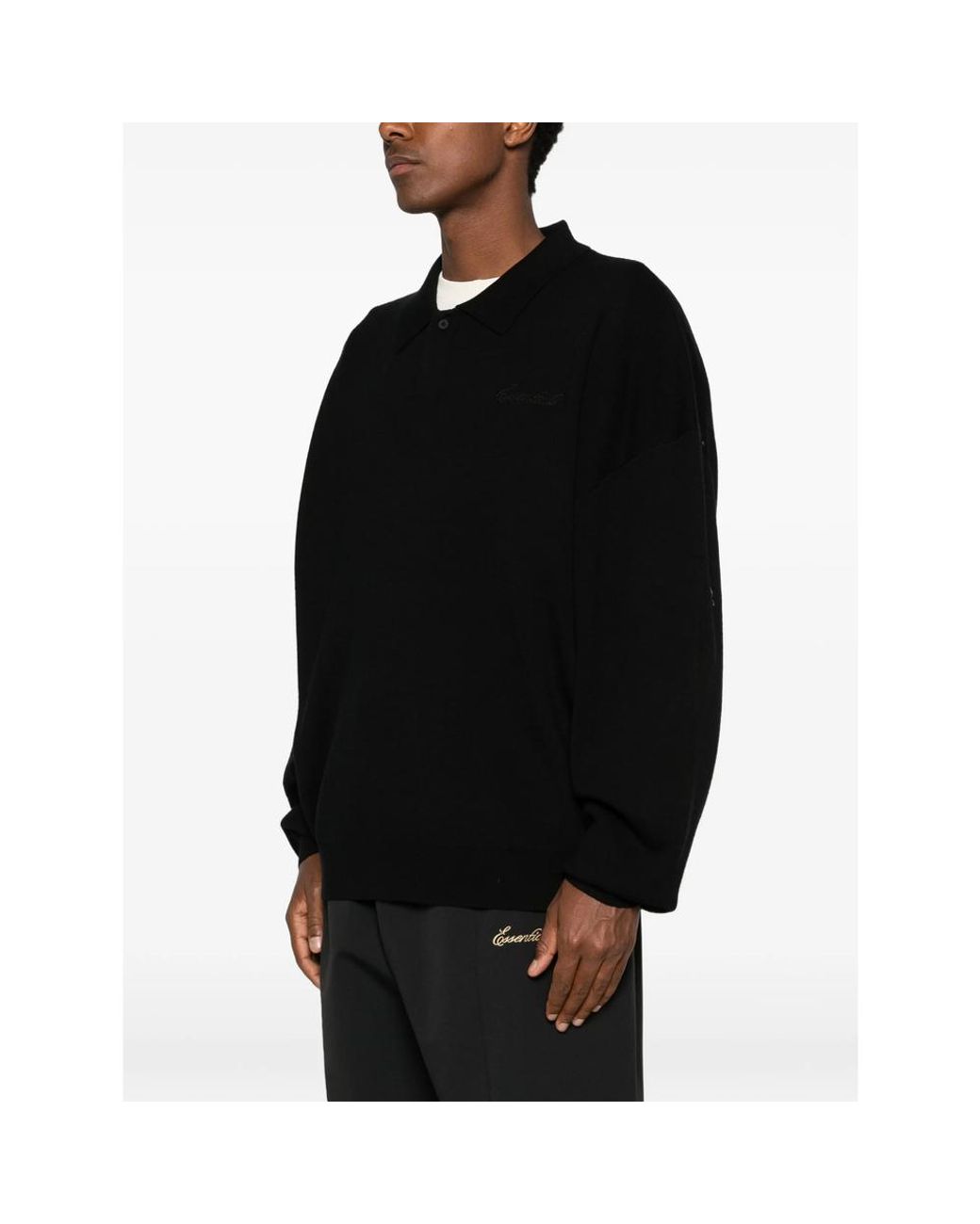 Fear Of God Black Signature 90S Logo-Embroidered Polo Shirt for men