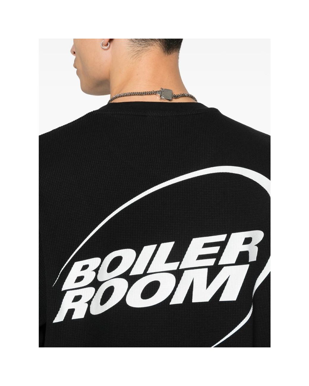 BOILER ROOM Black Ribbed Logo-Print Sweatshirt for men