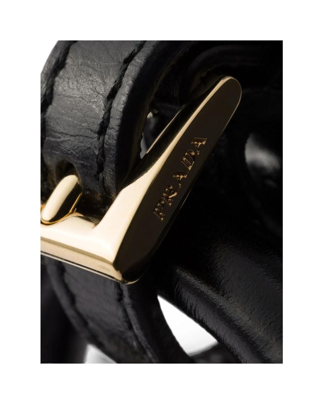 Prada Black Mini Bonnie Buckled Leather Shoulder Bag