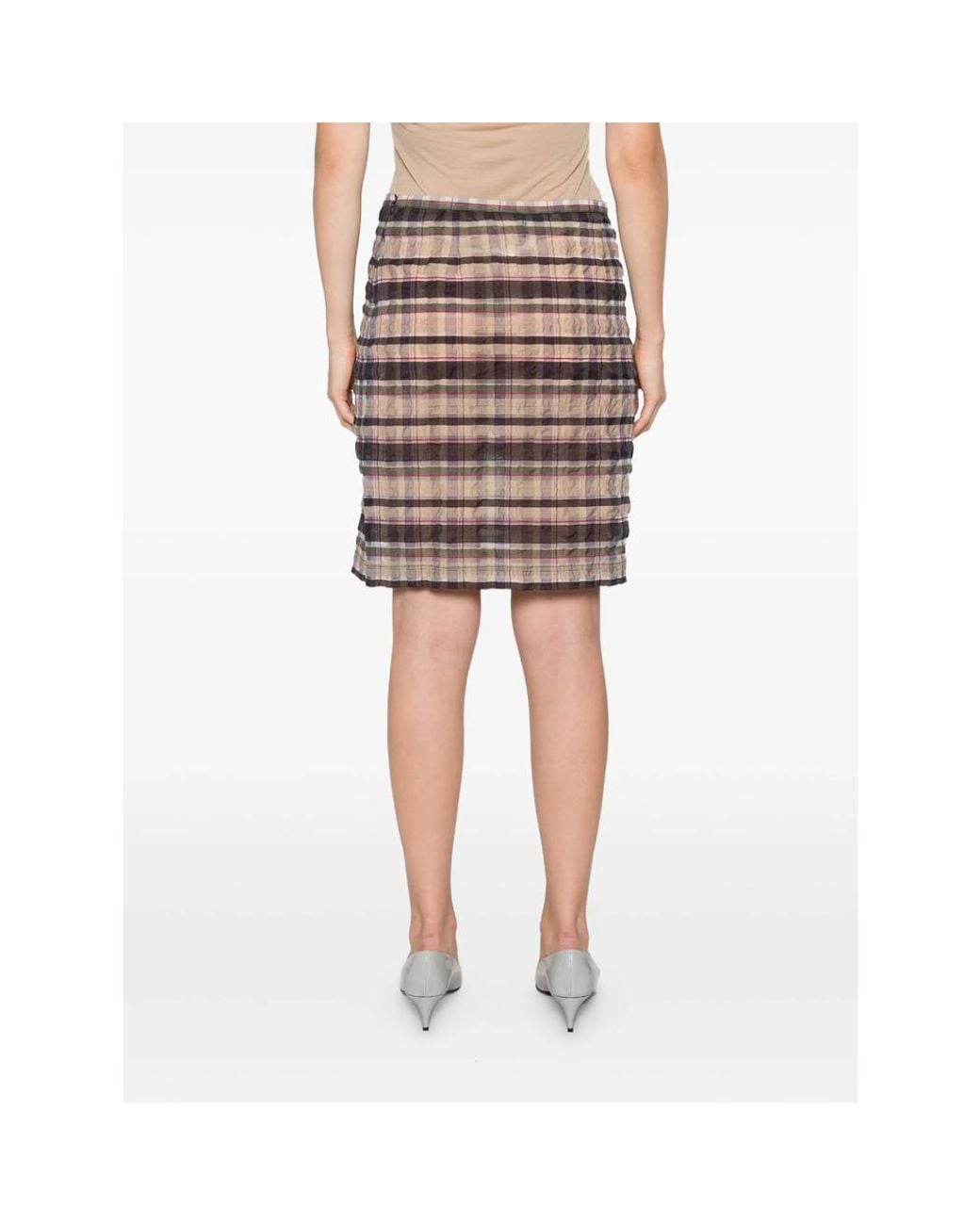Paloma Wool Black Check-Pattern Crinkled Mini Skirt