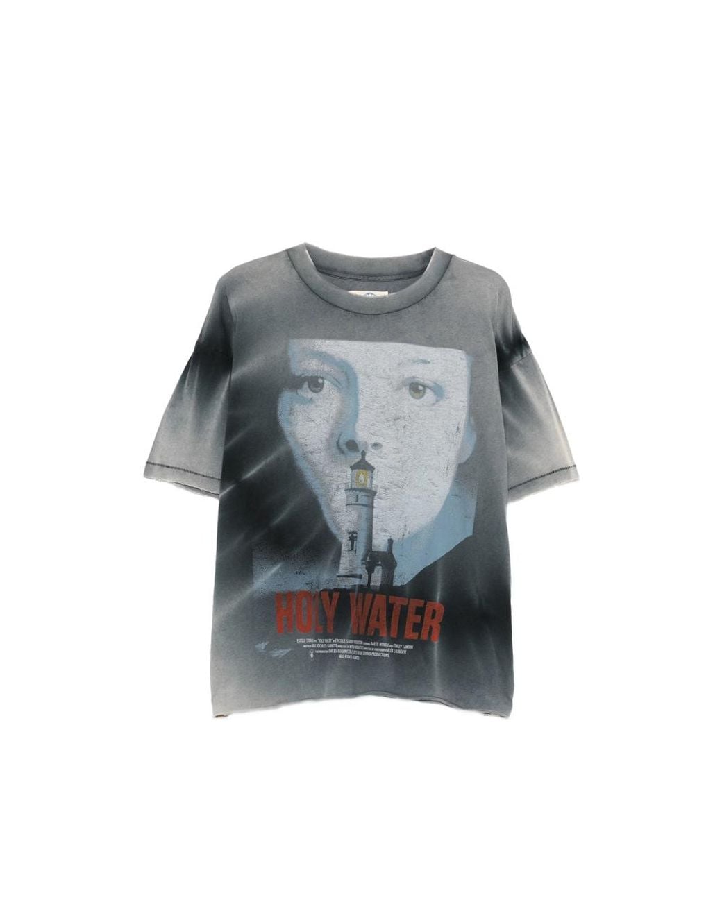 ERCOLE STUDIO Gray Graphic-Print Raw-Edge T-Shirt for men