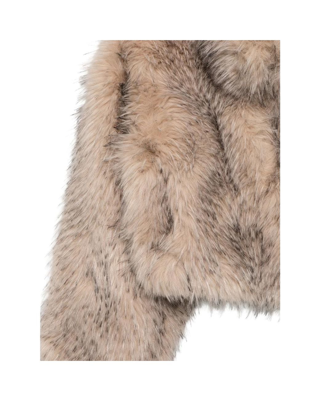 ROTATE BIRGER CHRISTENSEN Natural Faux-Fur Cropped Jacket