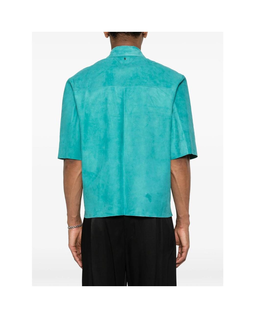 Salvatore Santoro Blue Button-Up Short-Sleeve Overshirt for men