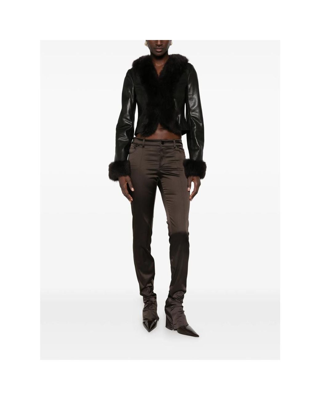 Gucci Black Split-Hem Belt-Loop Trousers