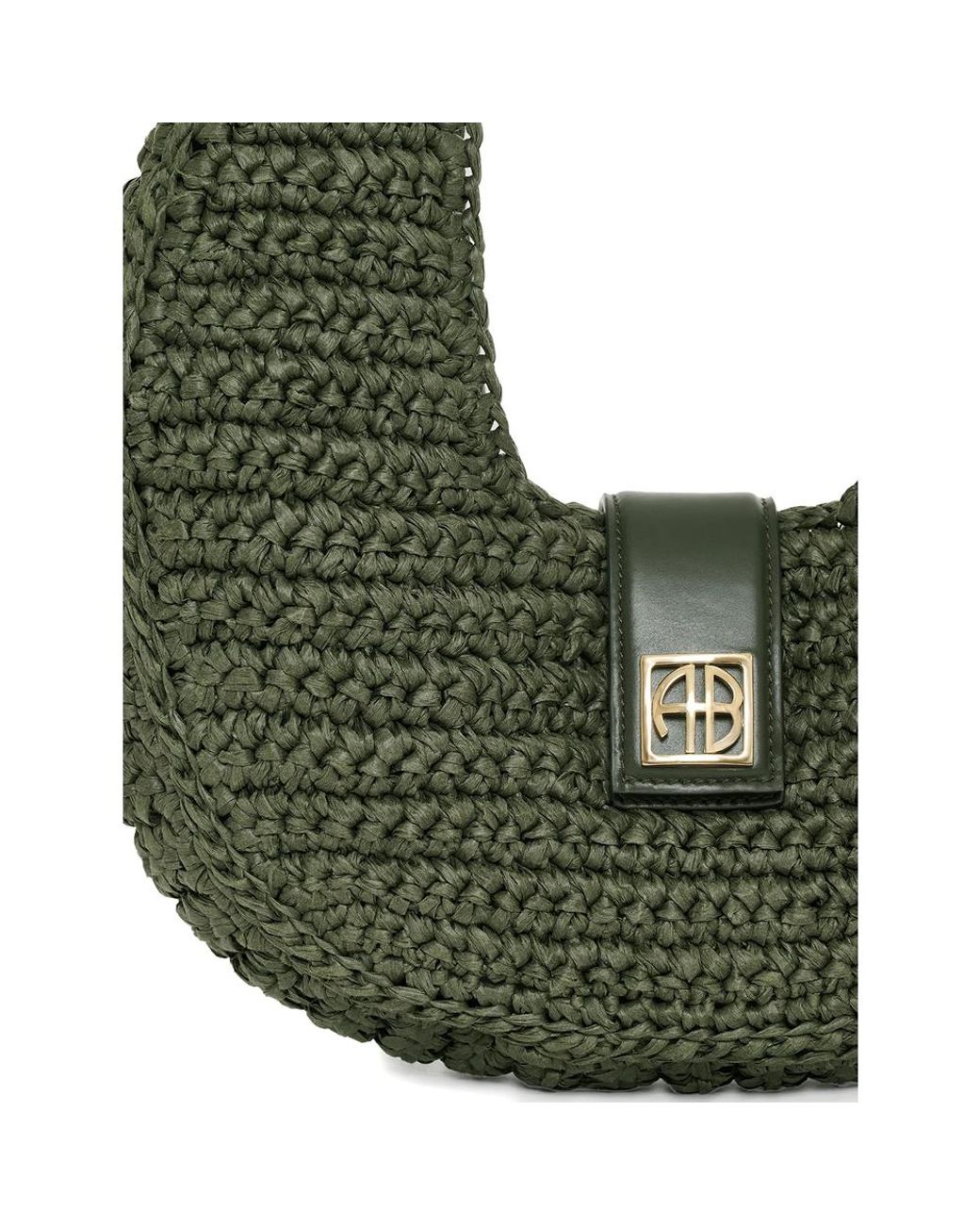 Anine Bing Green Lou Bag Monogram