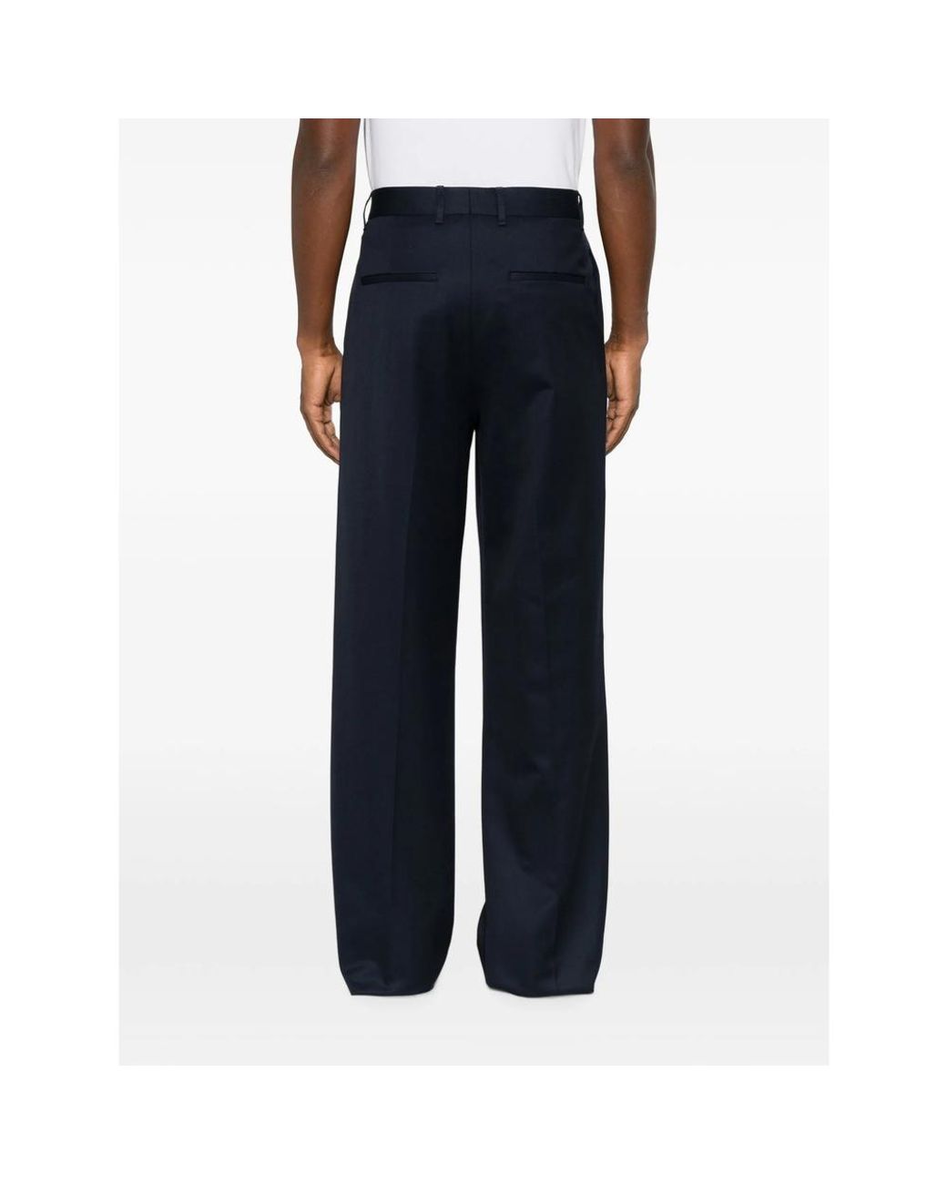 Lardini Blue Pleated Wide-Leg Trousers for men