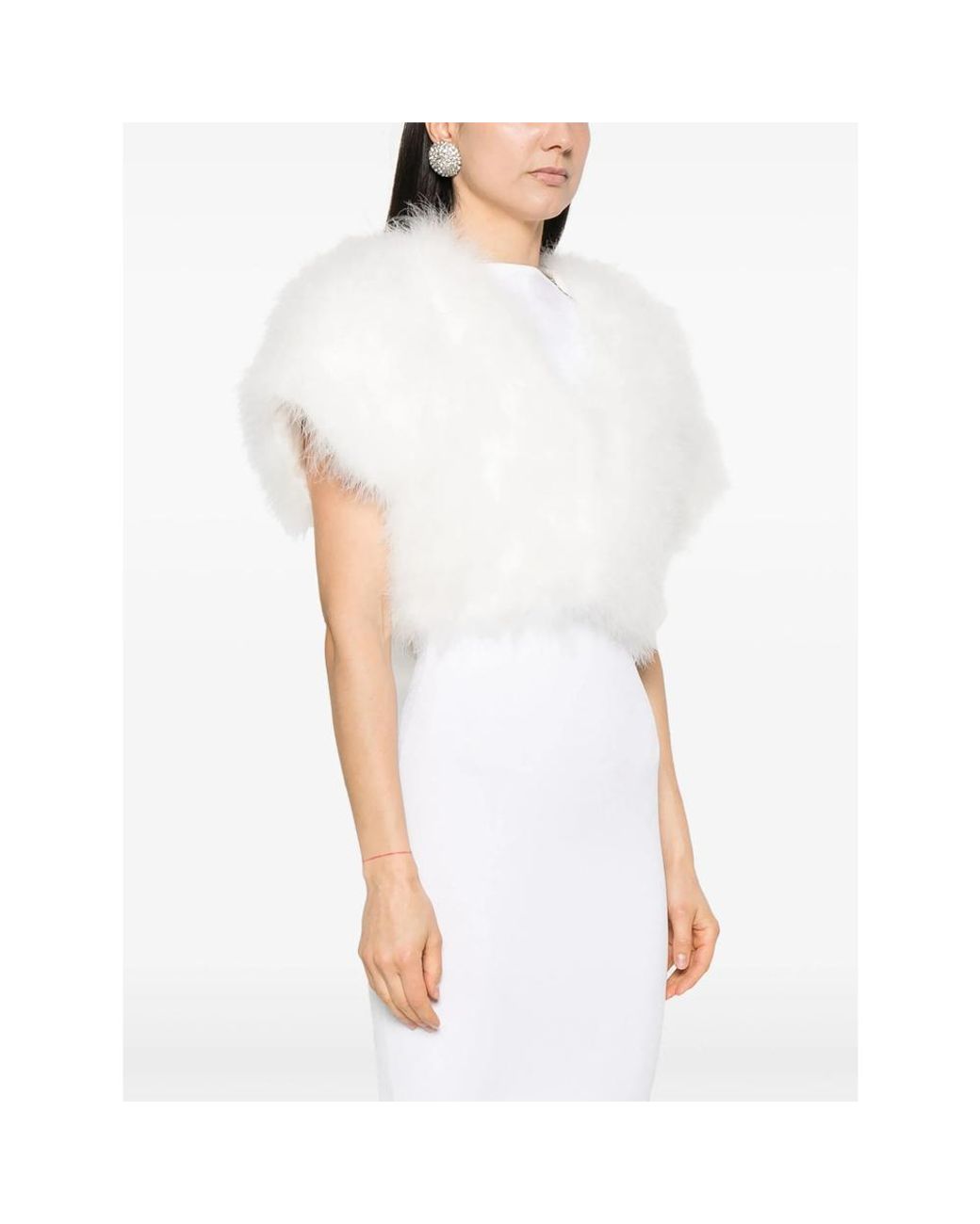 Yves Salomon White Feather Jacket
