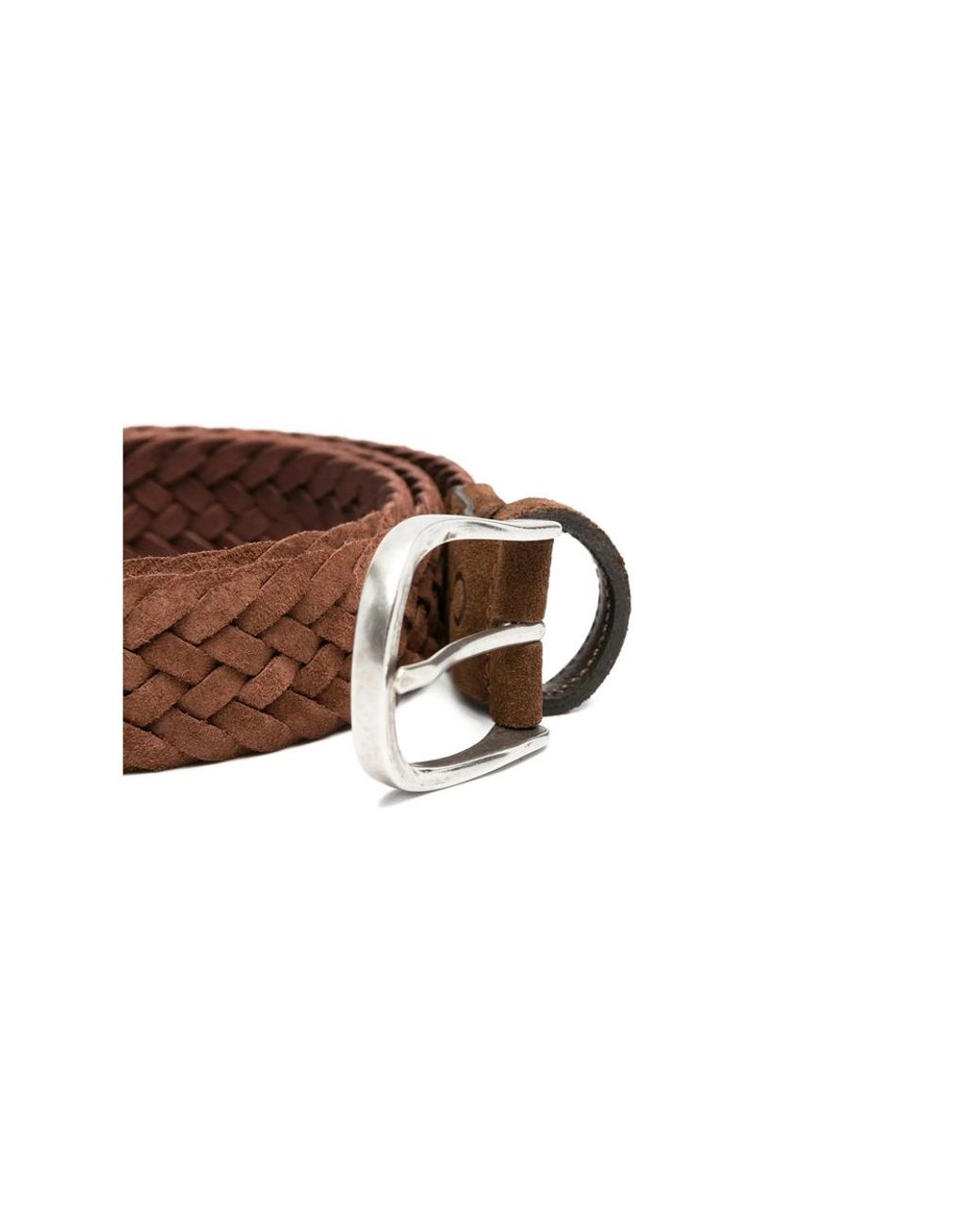 Eraldo Brown Braided Suede Belt for men