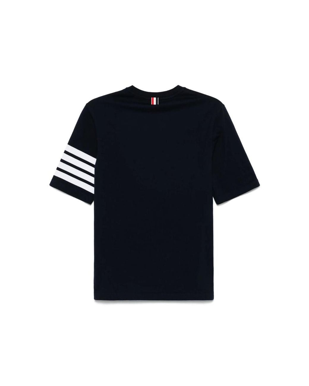Thom Browne Black Jersey 4-Bar Short Sleeve T-Shirt for men