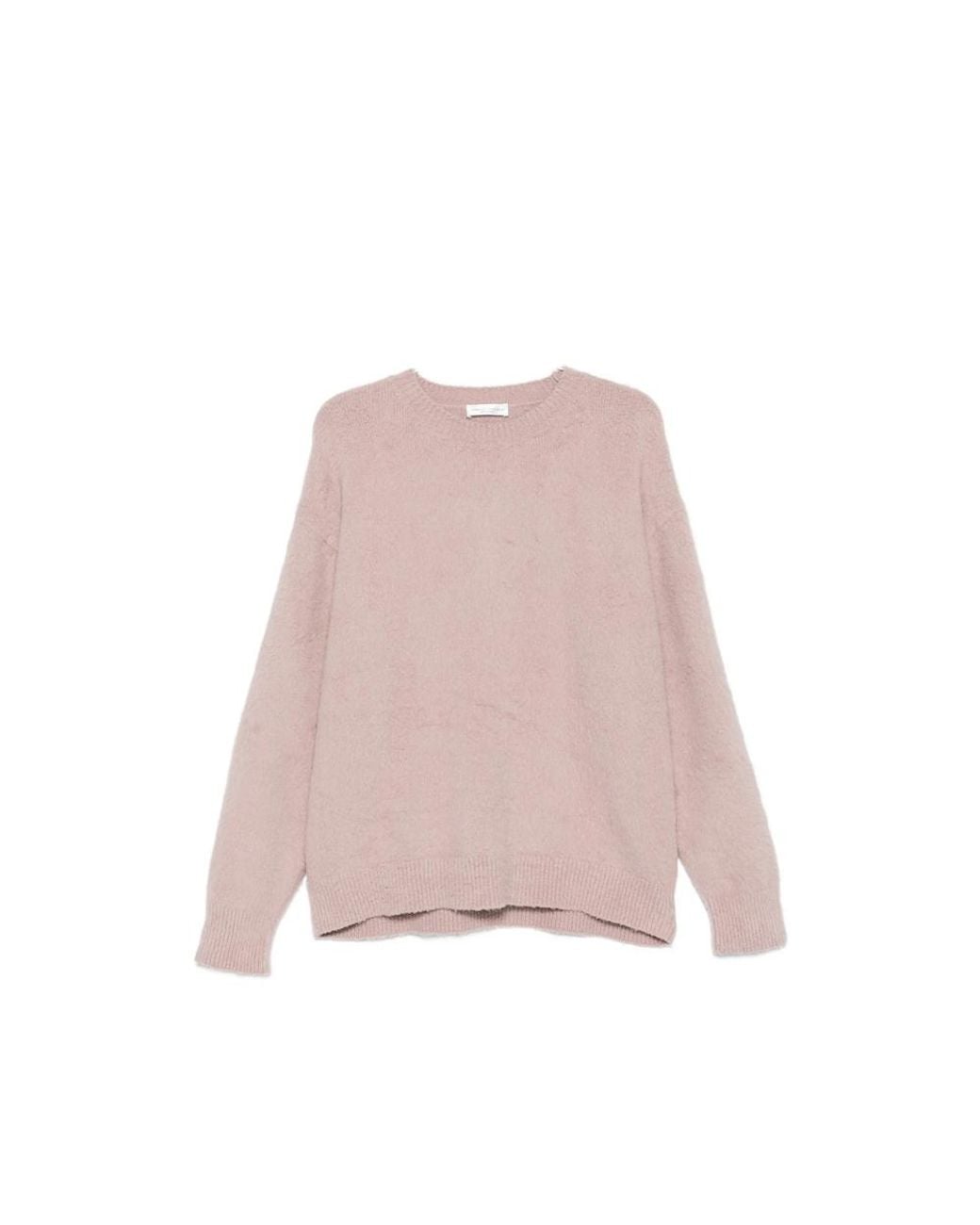 Roberto Collina Pink Brushed Crew-Neck Sweater for men