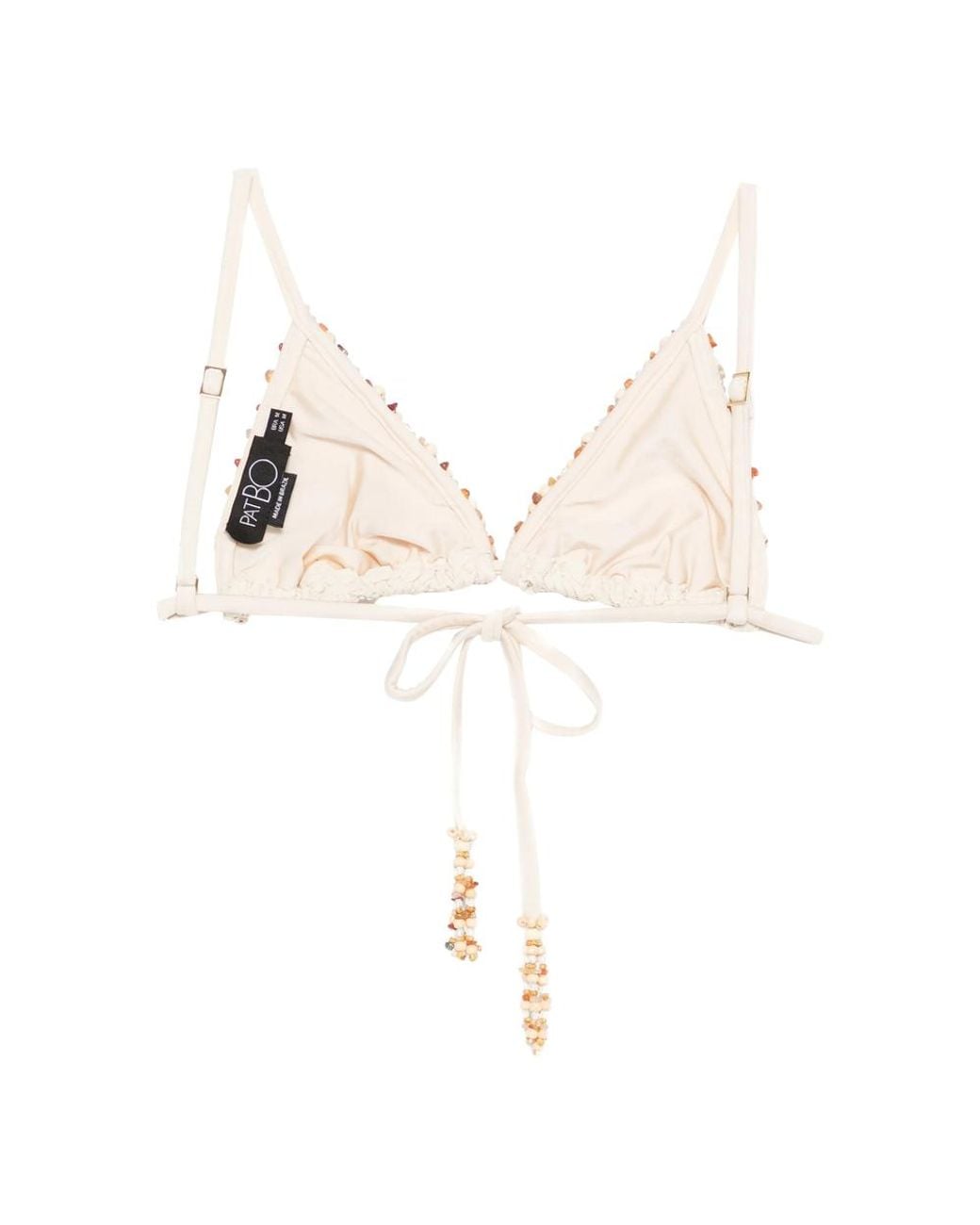 PATBO Natural Beaded Detail Triangle Cup Beachwear