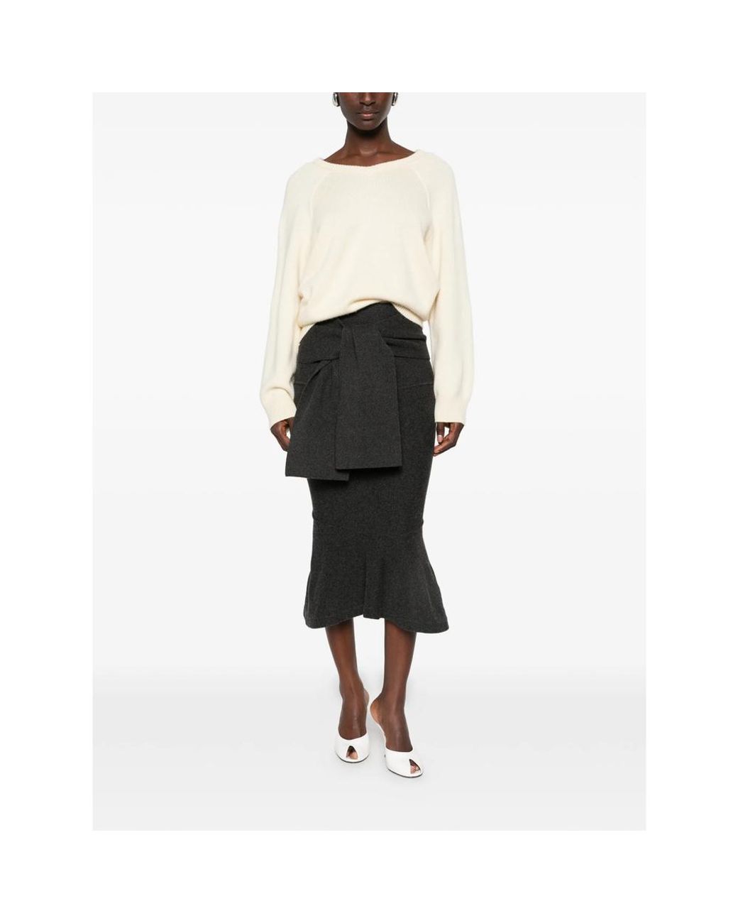 Jacquemus Black The Fiocco Tie-Fastening Flounce-Hem Skirt