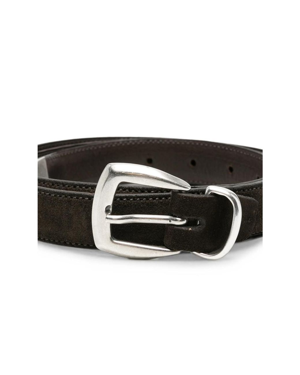 Eraldo Black Suede Buckle-Fastening Belt for men