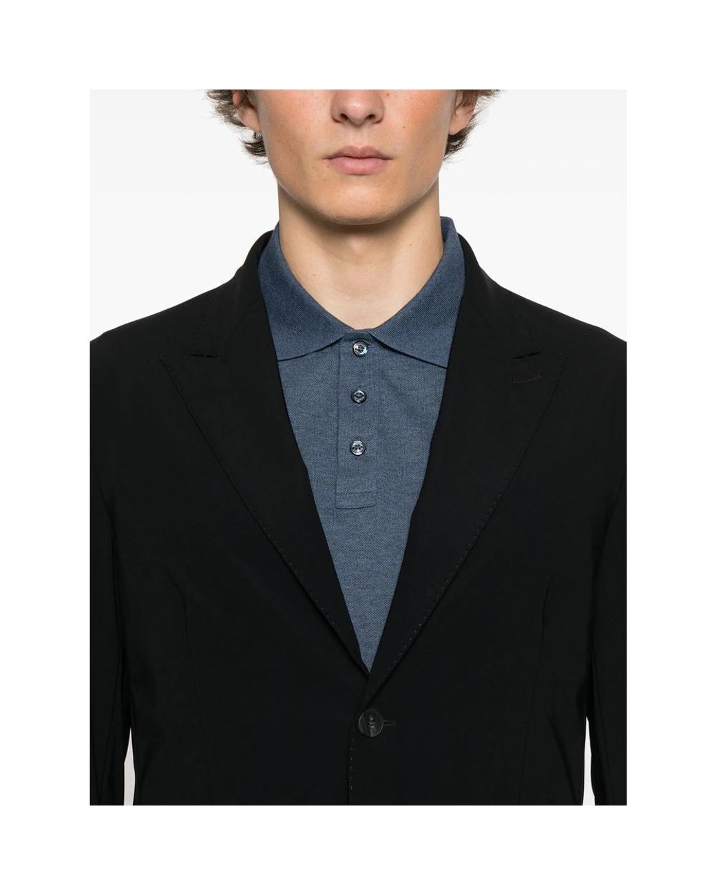 Eraldo Black Peak-Lapels Blazer for men
