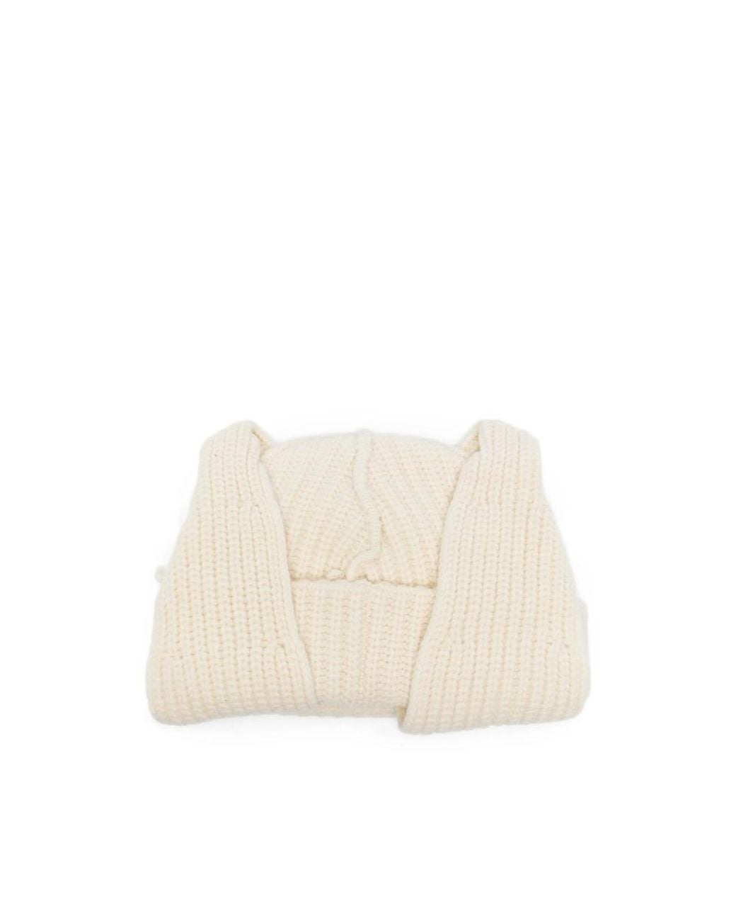 Charles Jeffrey White Side-Ear Logo-Path Beanie Hat for men