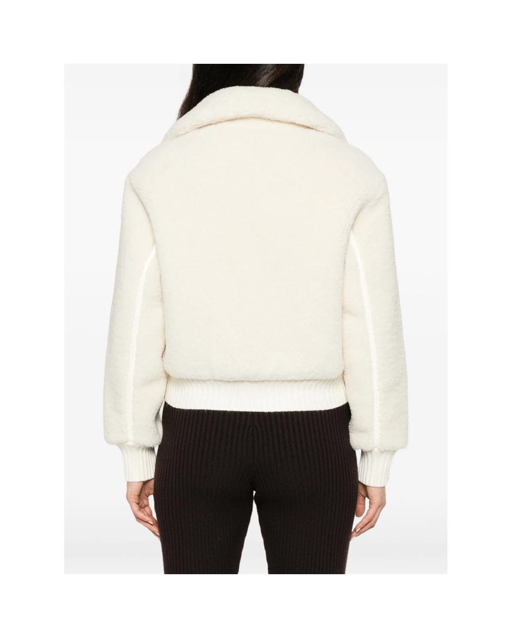 Fusalp White Mesly Shearling-Texture Zip-Up Jacket