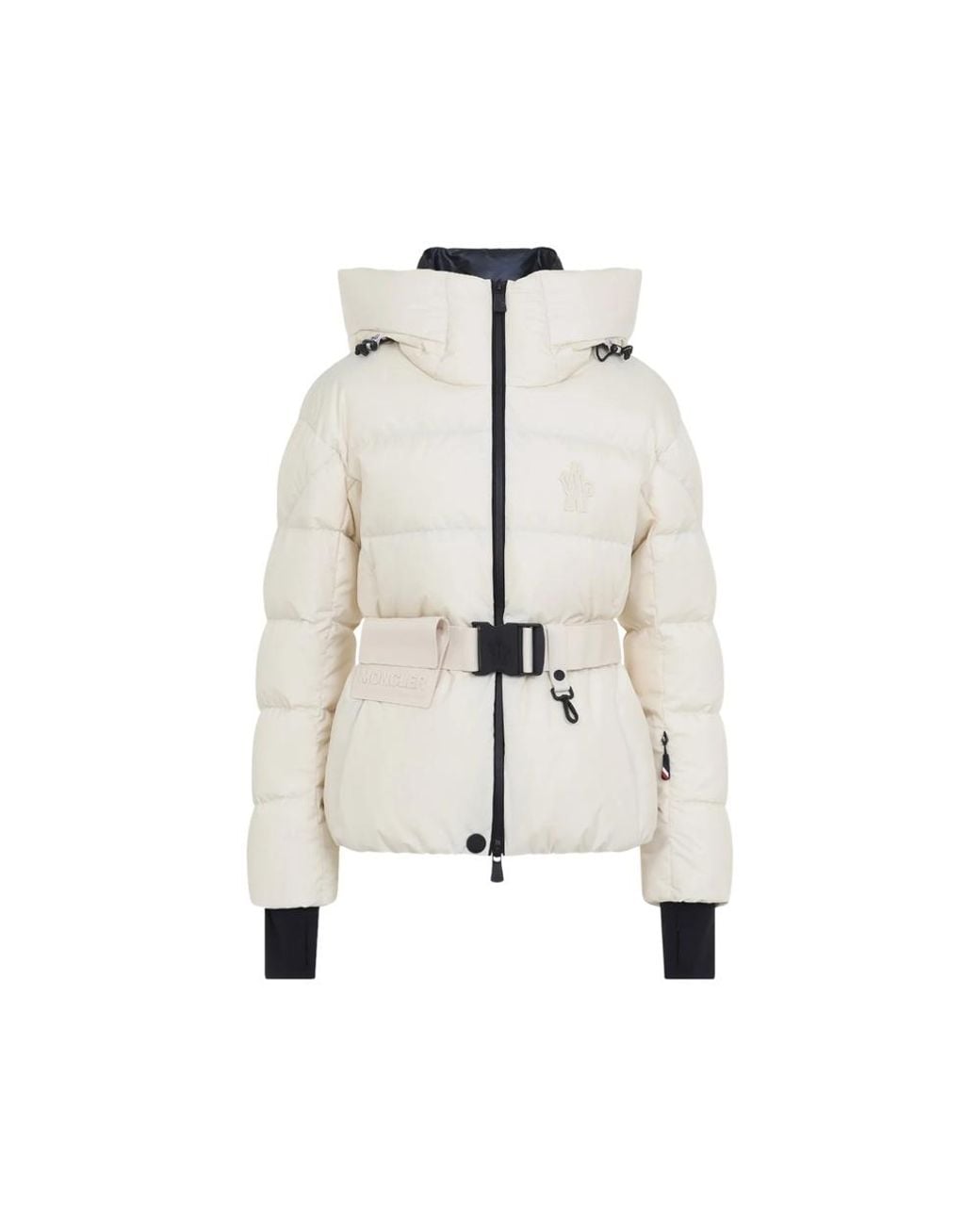 Moncler Natural Bouquetin Belted Quilted Jacket