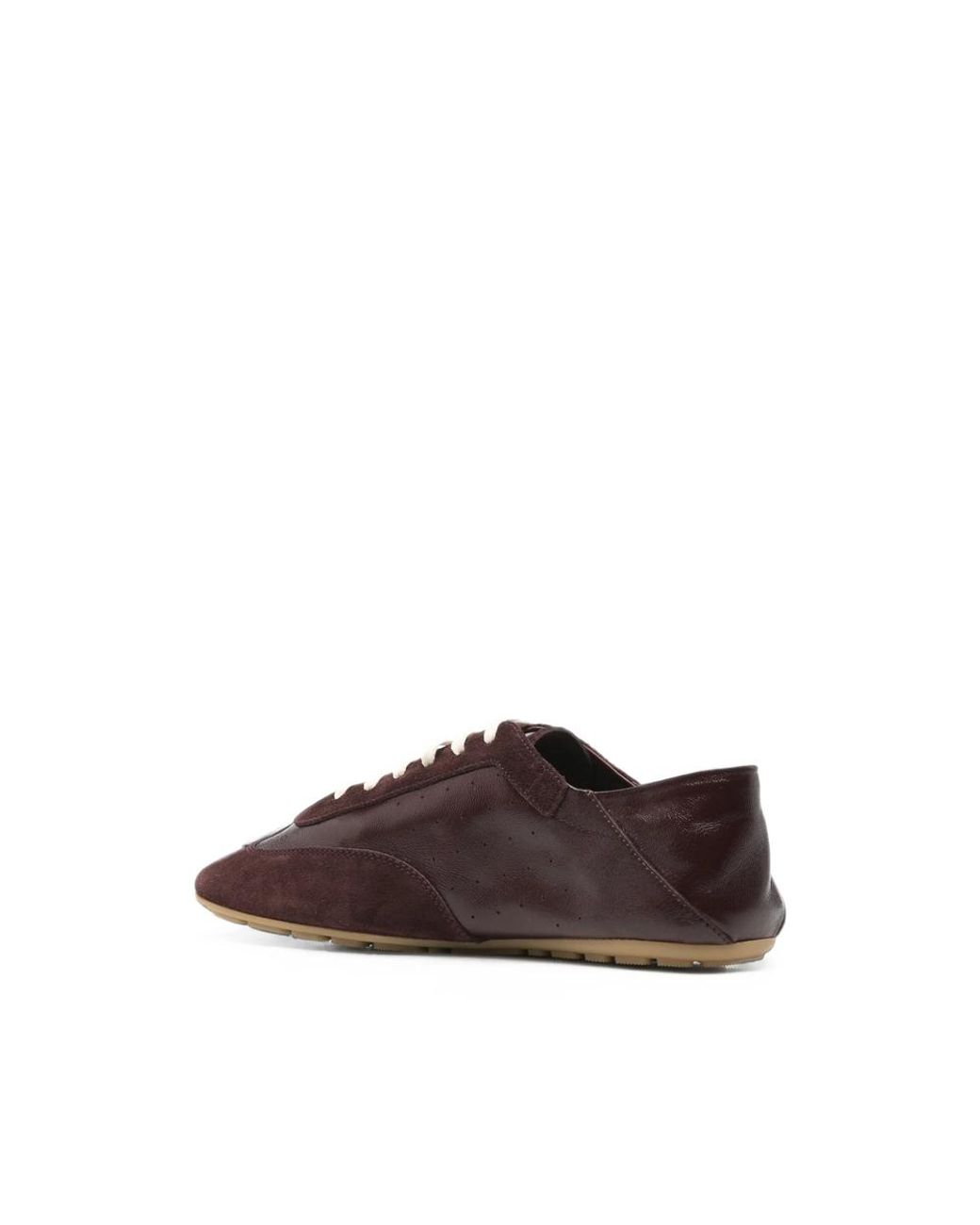 Saint Laurent Brown Lace-Up Panelled Sneakers