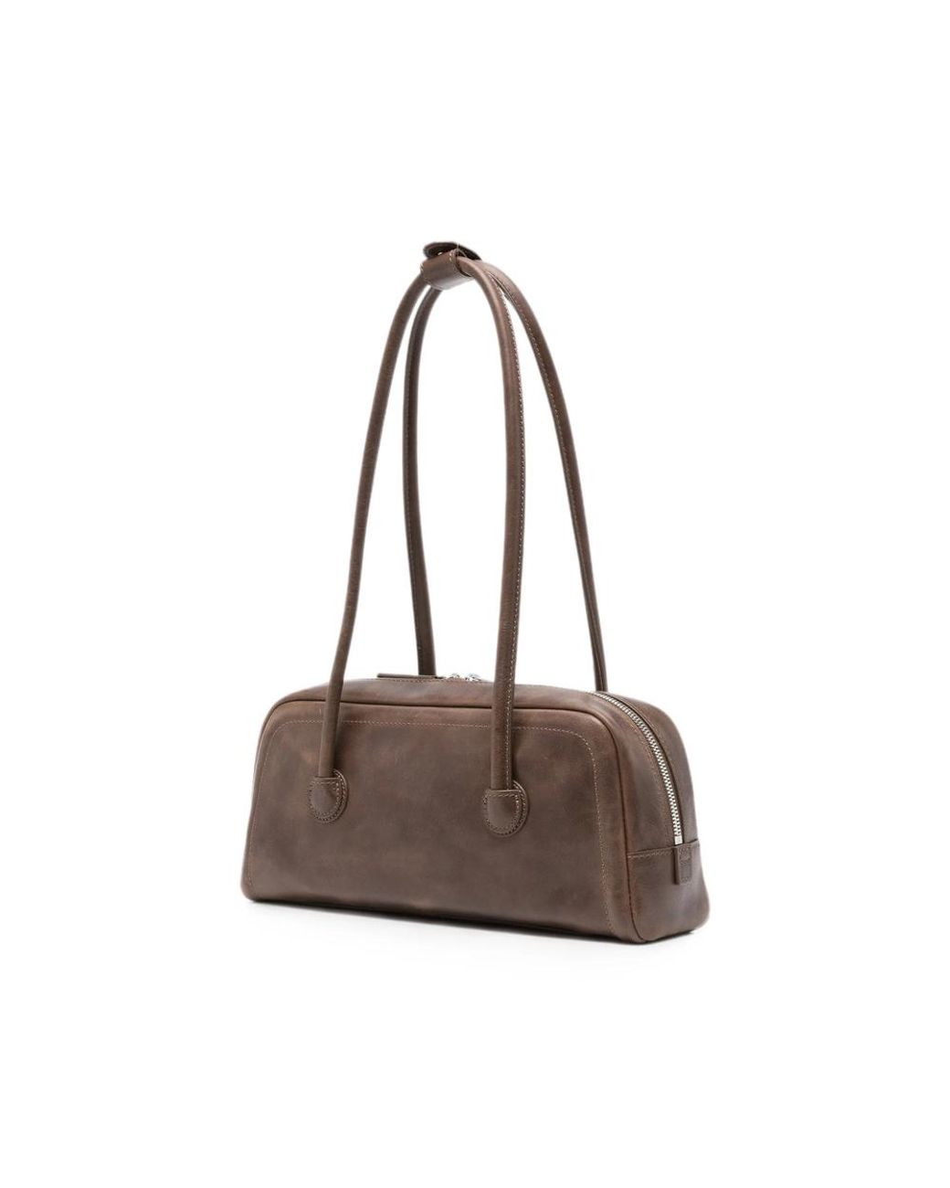 MARGE SHERWOOD Brown Logo-Debossed Leather Shoulder Bag