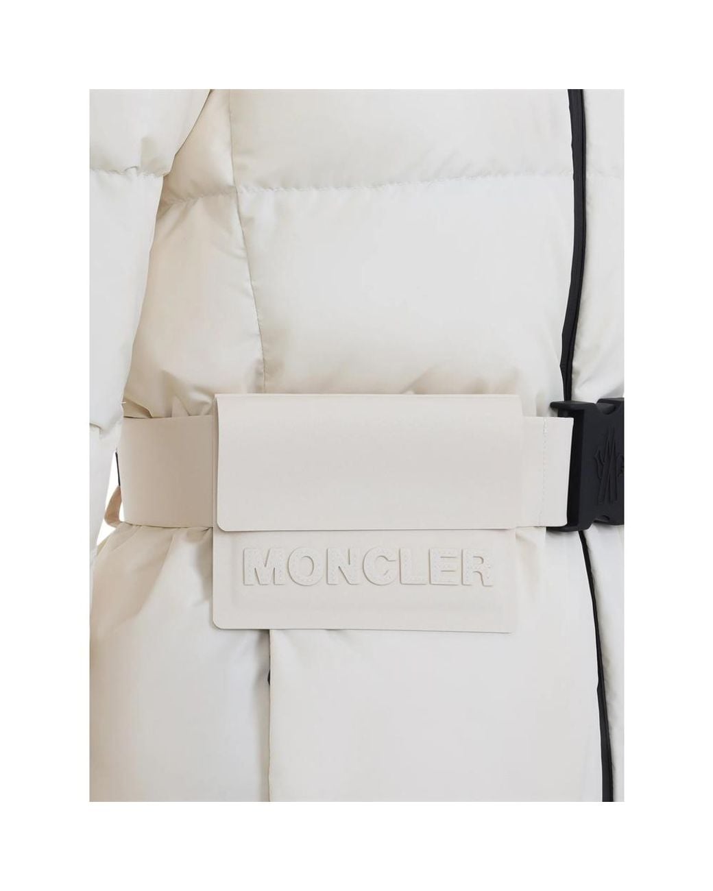 Moncler Natural Bouquetin Belted Quilted Jacket