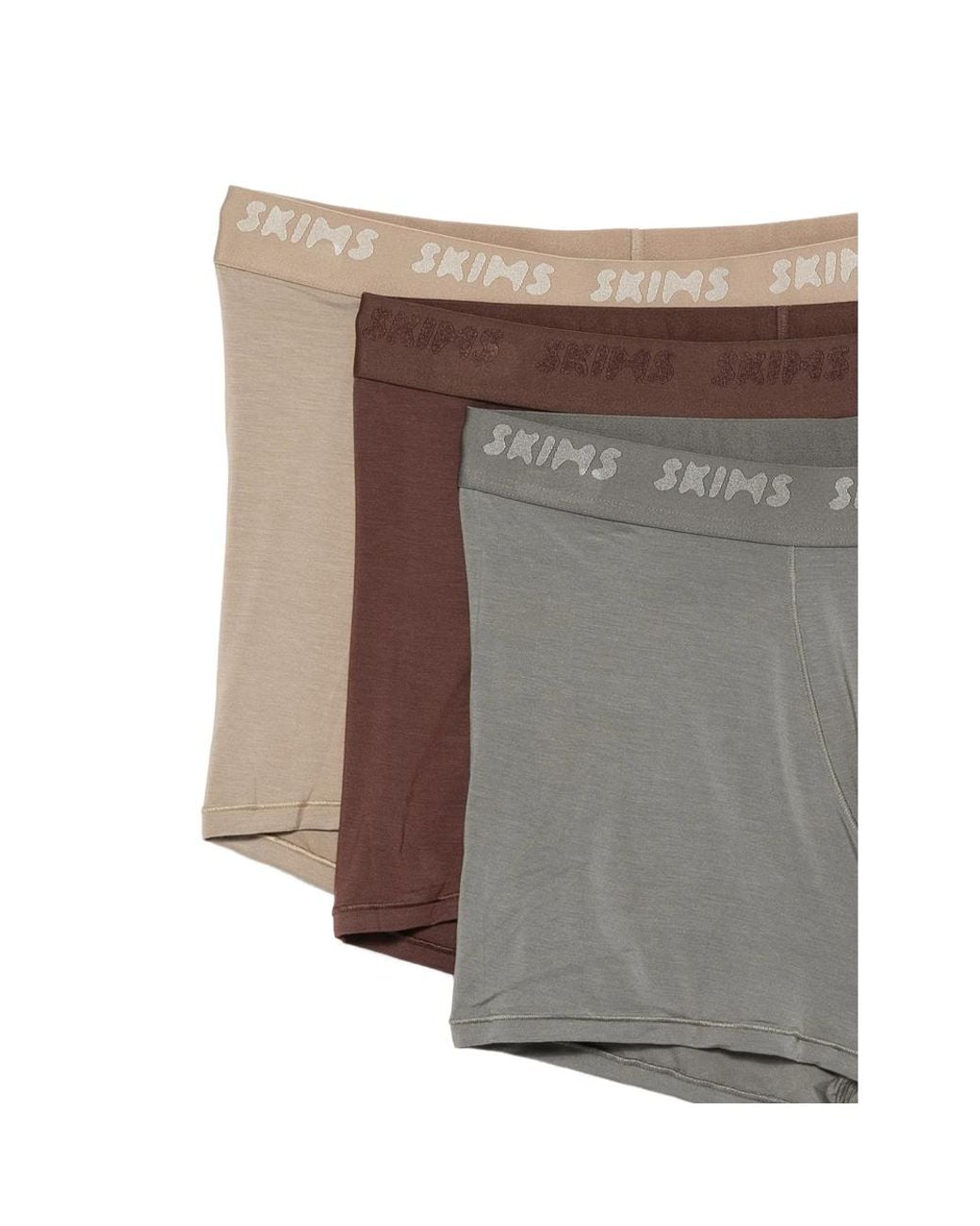Skims Gray Logo-Waistband Boxers (Pack Of Three) for men