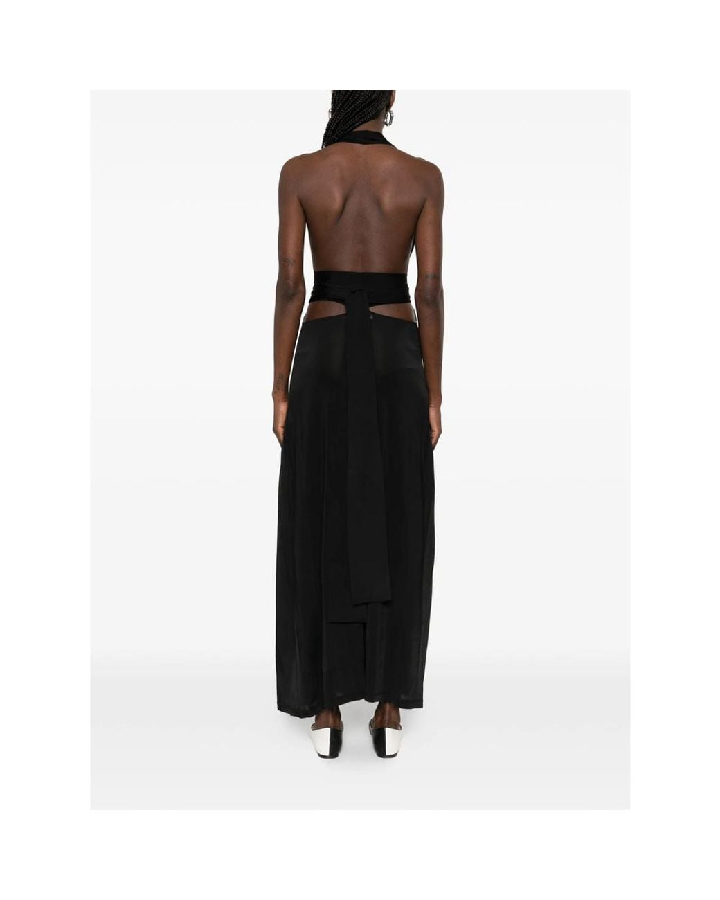 AYA MUSE Black Zirra V-Neck Midi Dress