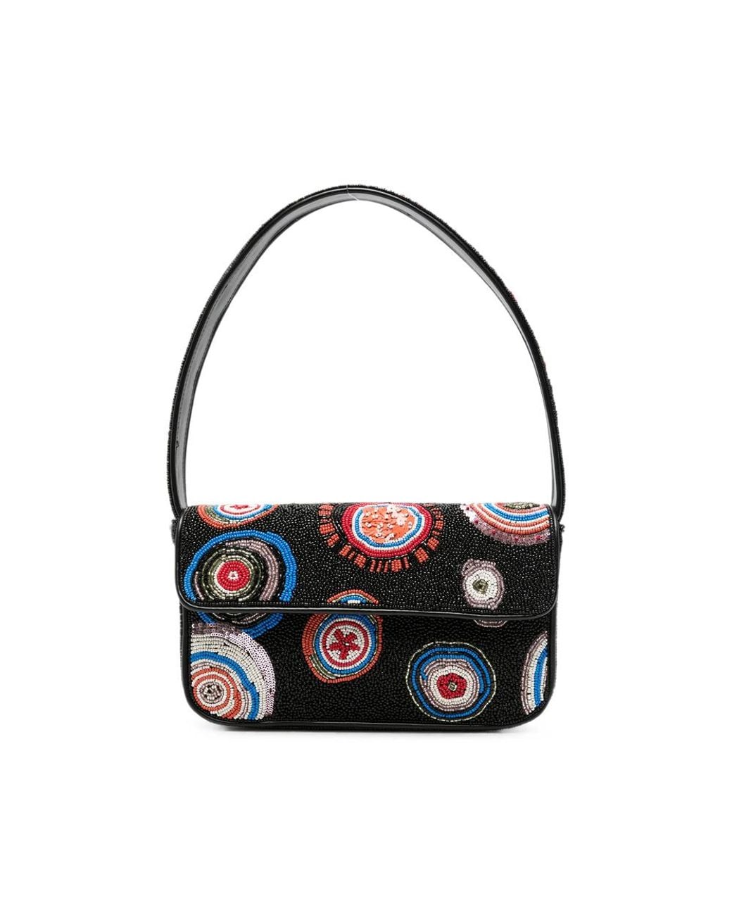 Staud Black Tommy Bead-Embellished Shoulder Bag