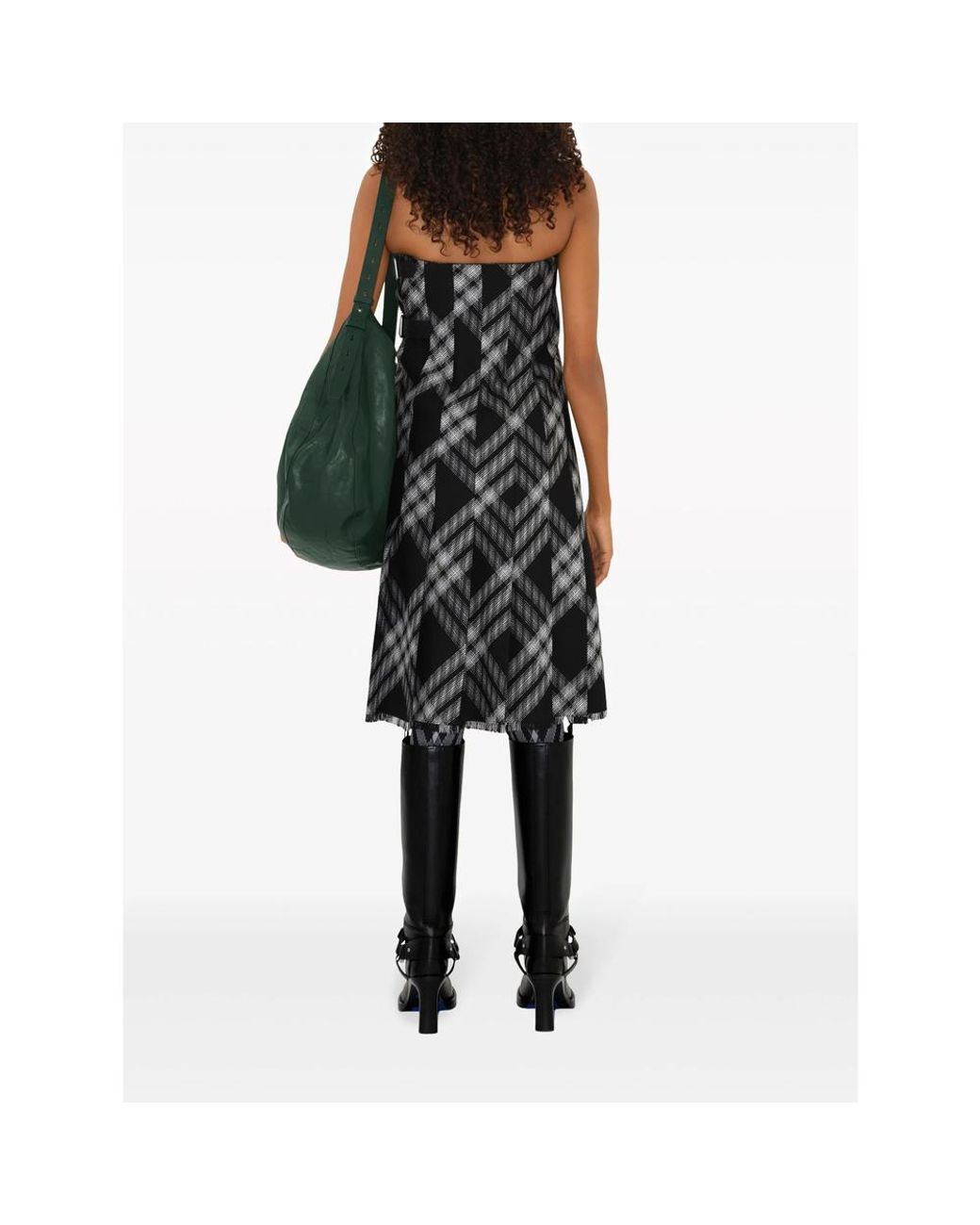 Burberry Gray Checked Wrap Minidress, Brand Size 8 (Us