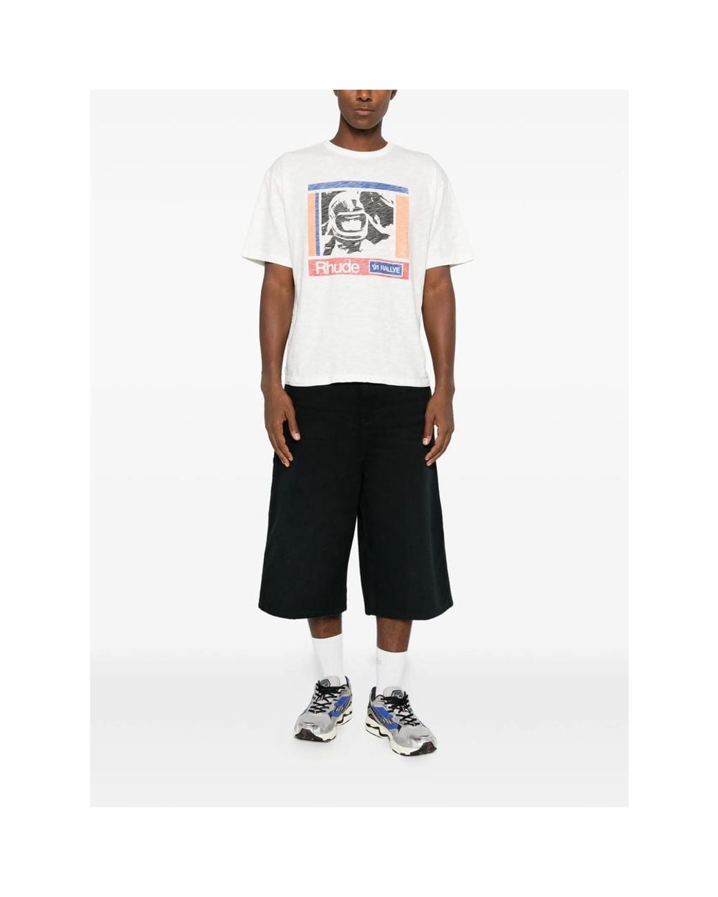 R H U D E © White Graphic-Print T-Shirt for men