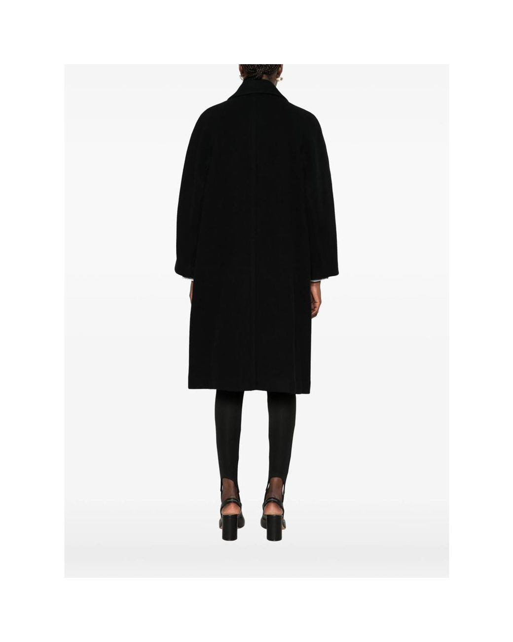 Low Classic Black Button-Up Collared Coat