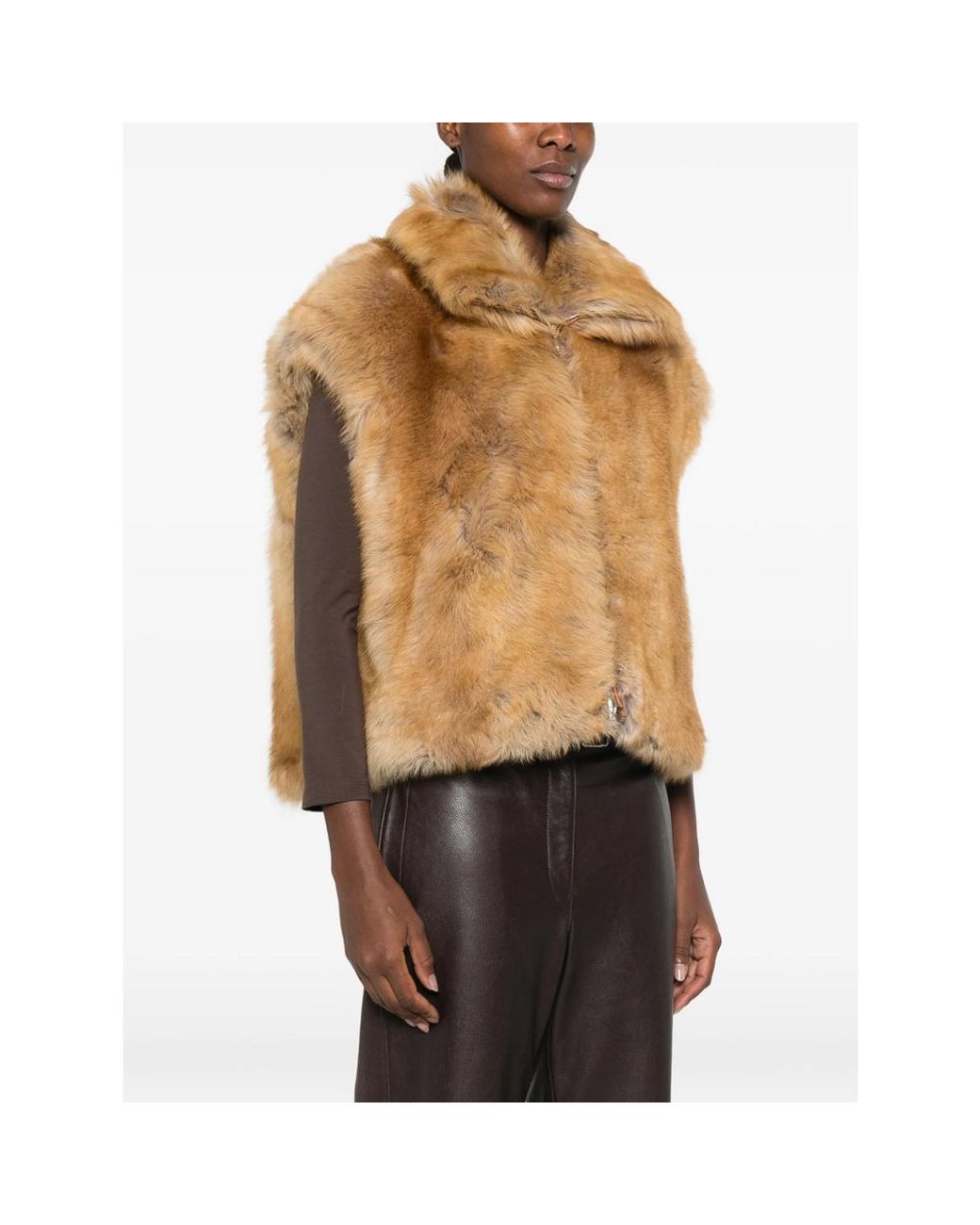 Emmeci Brown Azzurra Shearling Gilet
