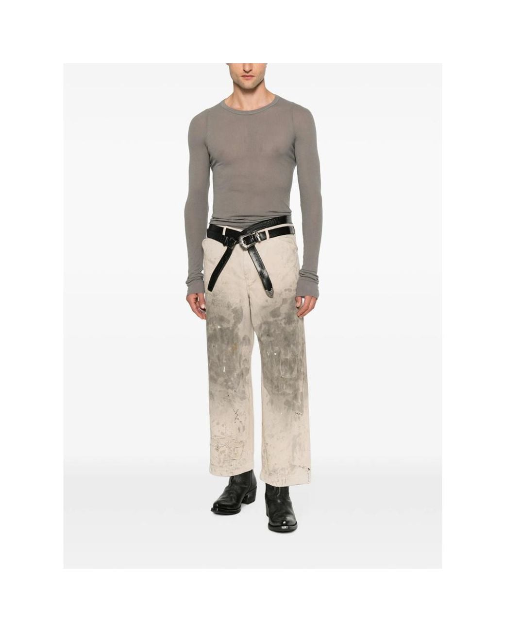 Enfants Riches Deprimes Natural Paint-Splatter Distressed Jeans for men