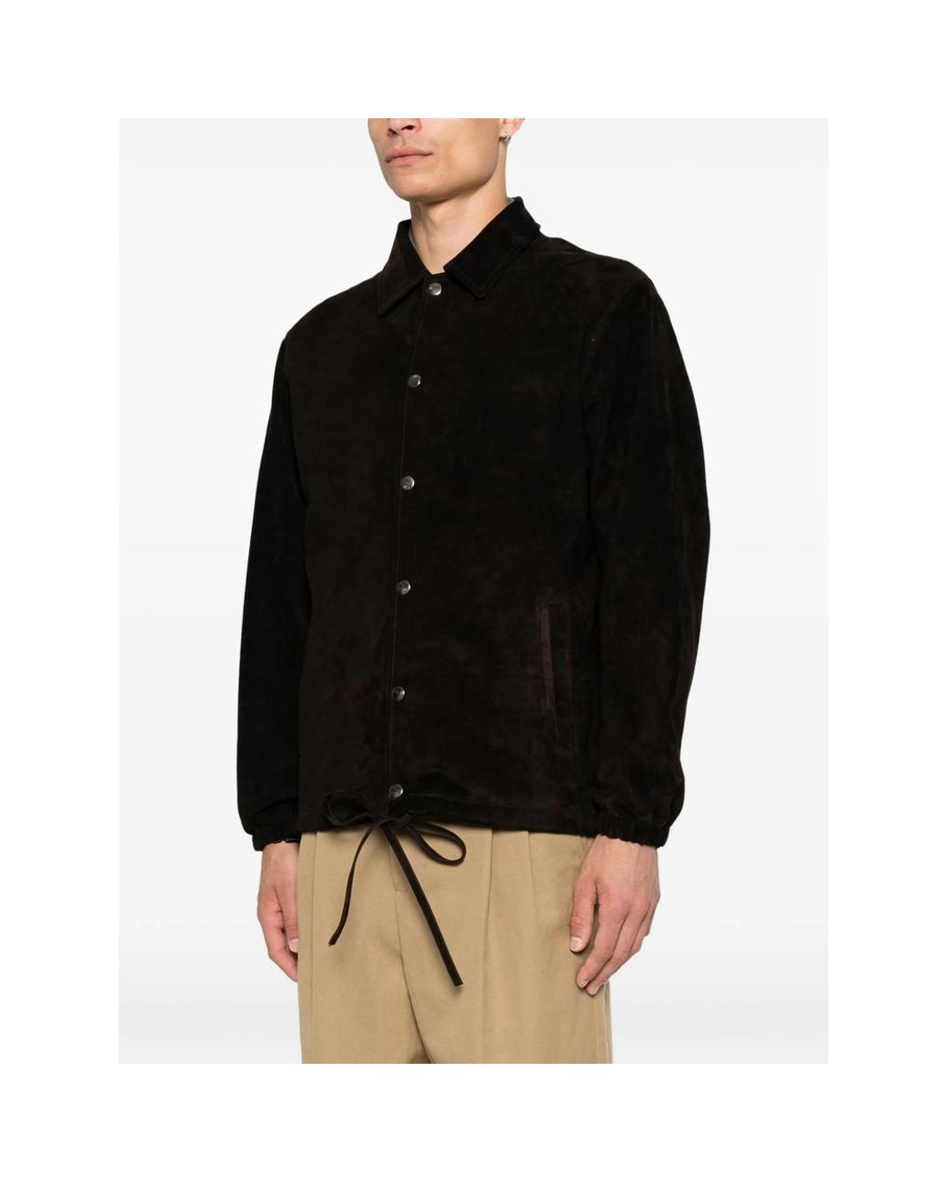Giorgio Brato Black Suede Long-Sleeves Jacket for men