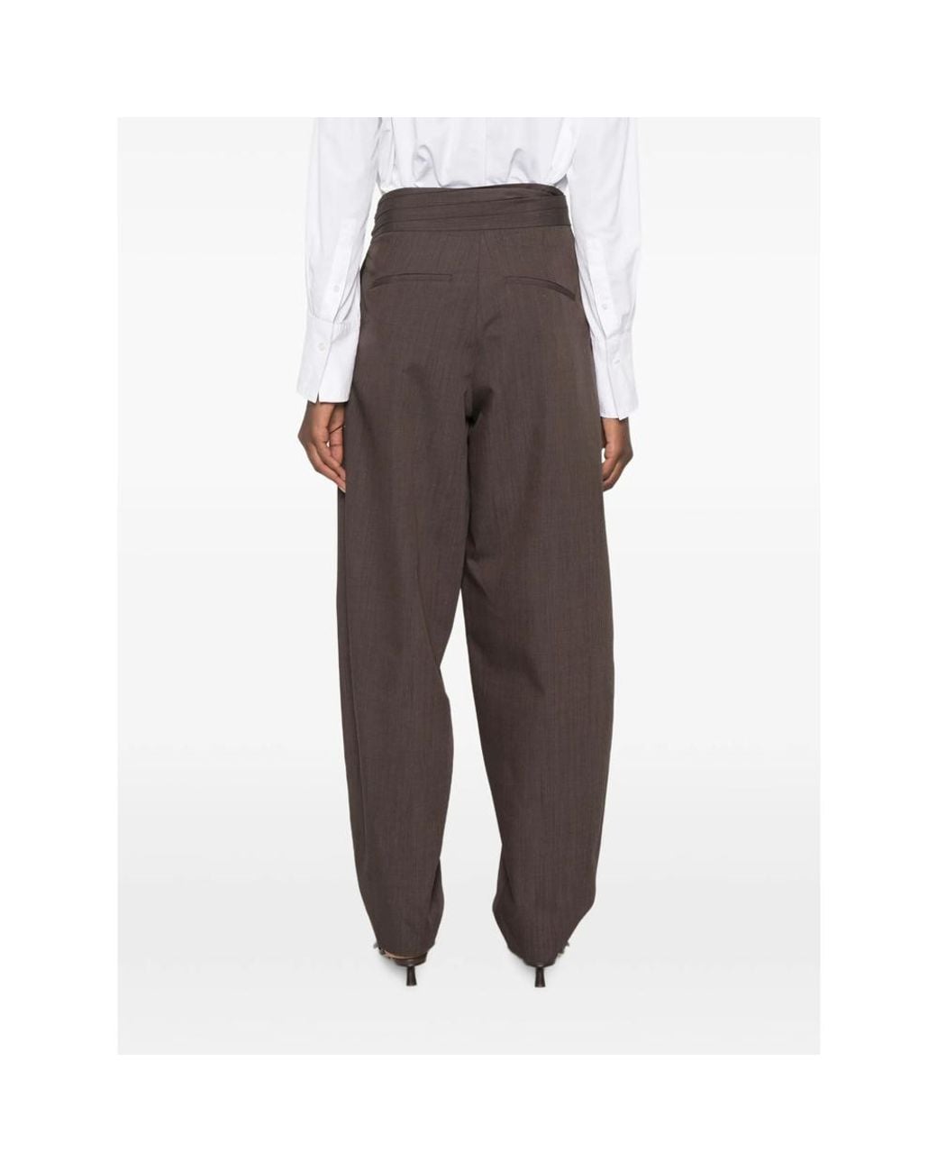 Rohe Brown Wrap-Style Twist-Detail Trousers