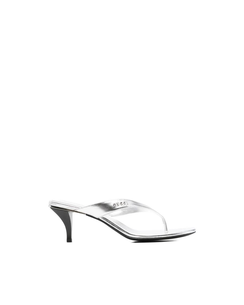 Gucci White Vittoria Thong Sandals