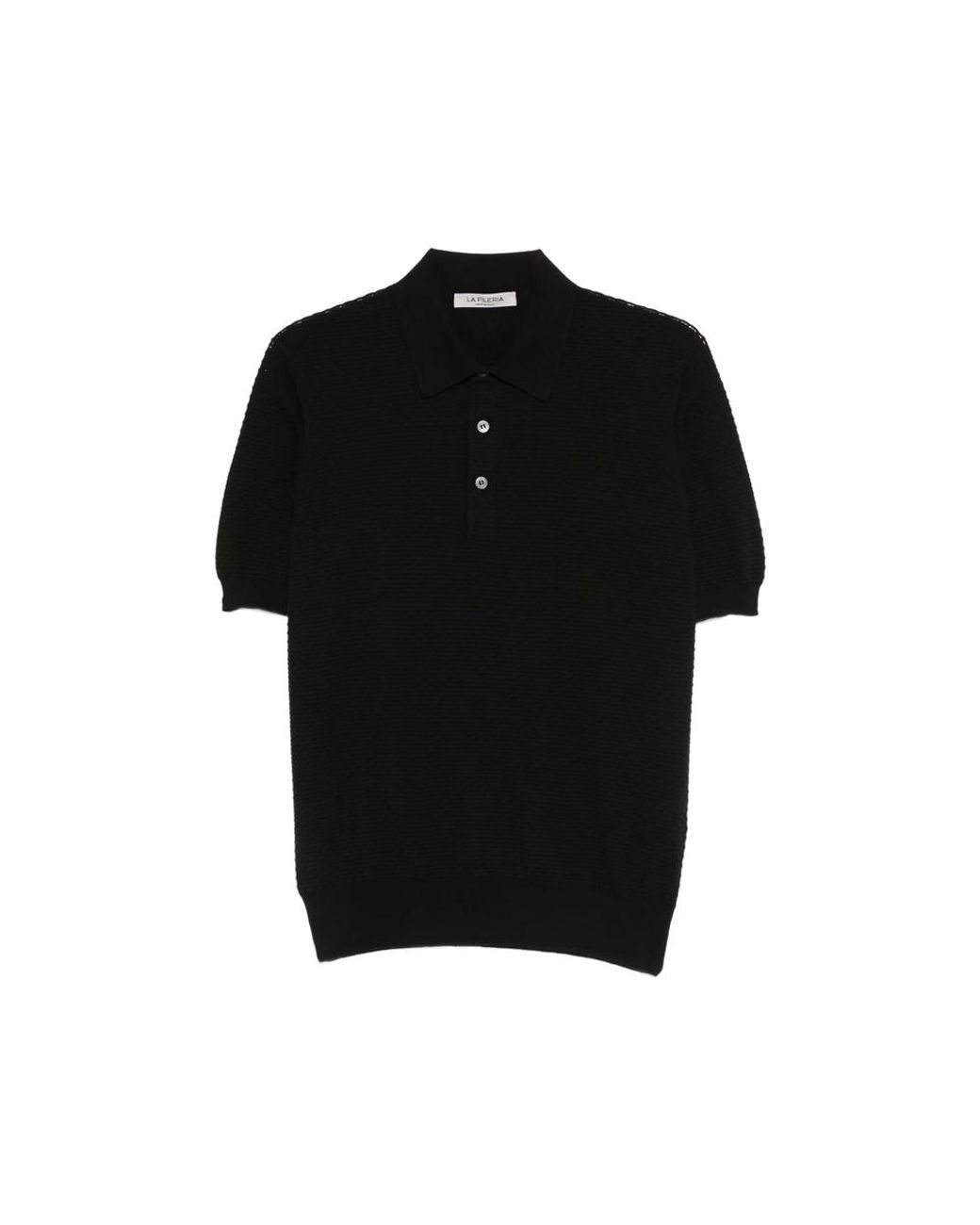 La Fileria Black Short-Sleeve Polo Shirt for men