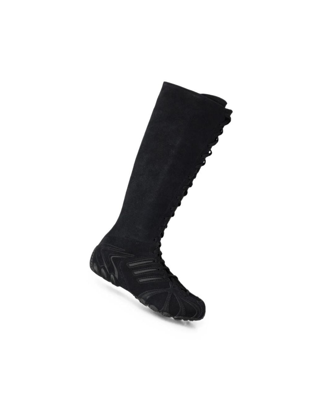 Adidas Black Lace-Up Knee-High Boots