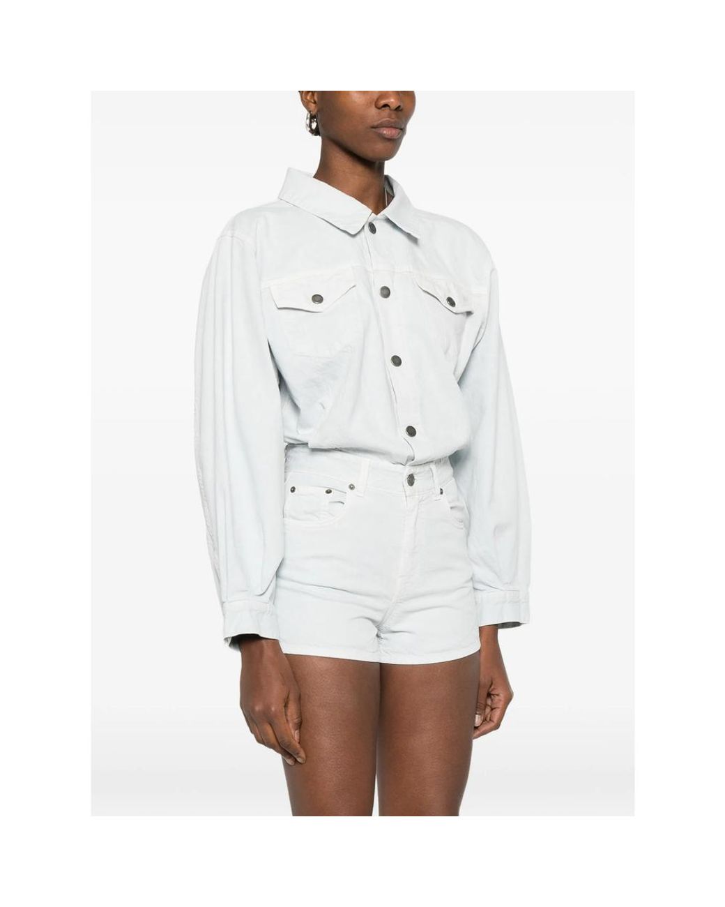 Haikure White Button-Fastening Playsuit