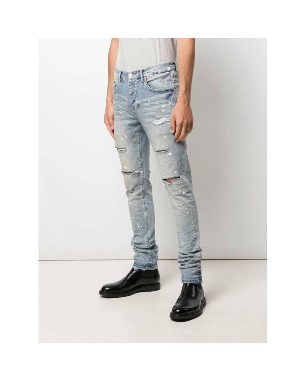 Purple Brand Blue P001 Light Paint Pants for men