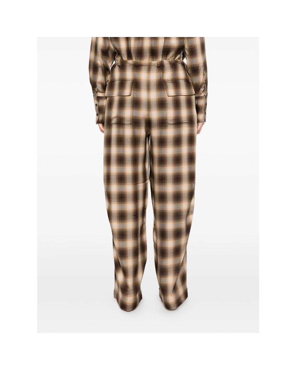 Co. Metallic Plaid-Check Drawstring-Waist Trousers