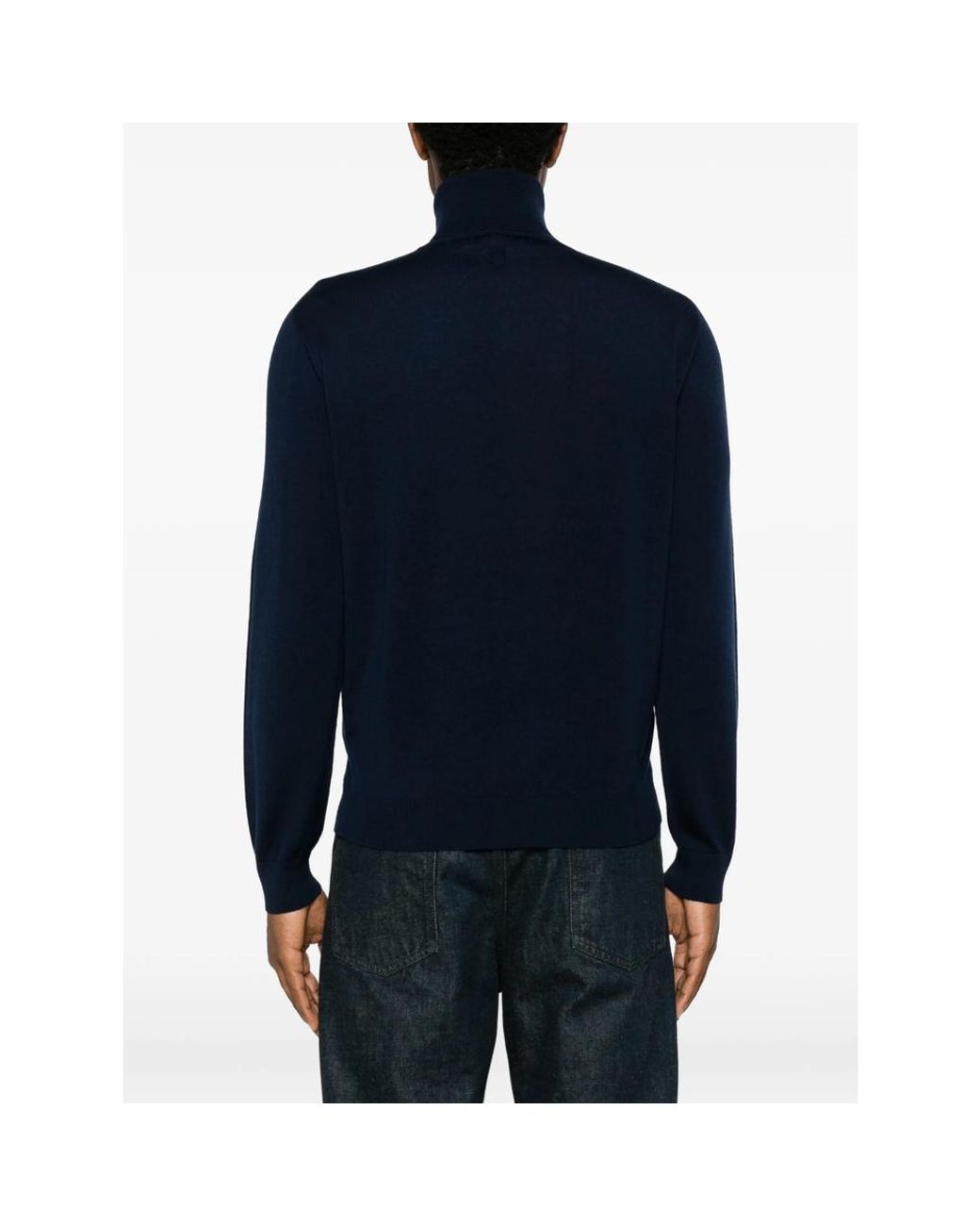 Canali Blue Sweater Virgin Wool for men