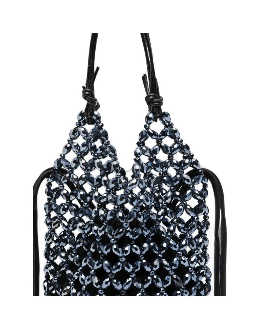 Staud Blue Karka Beaded Tote Bag