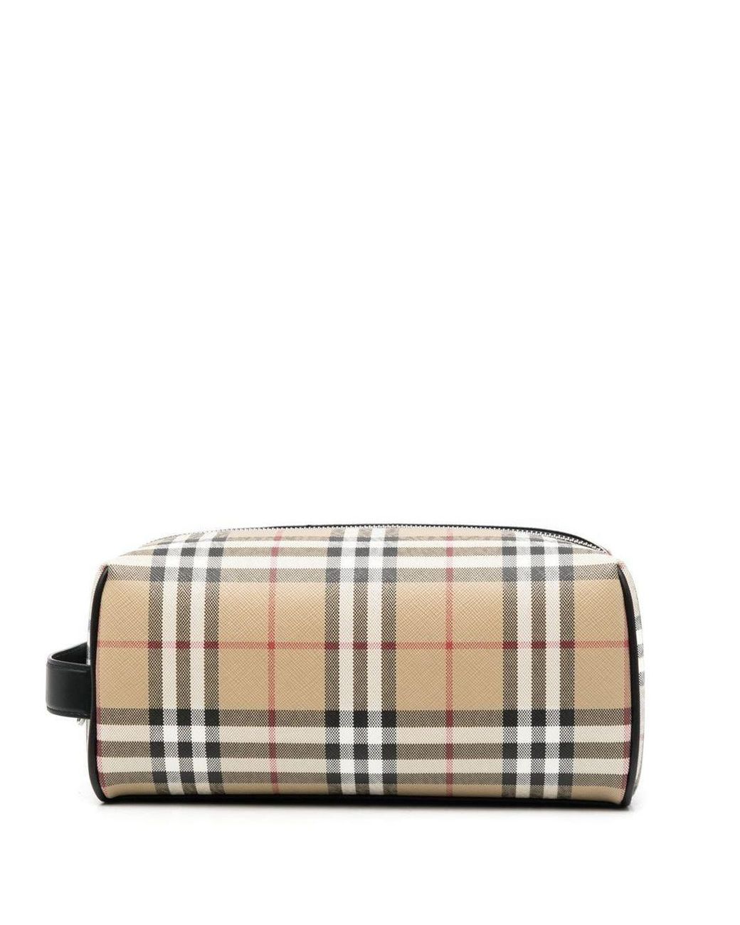 Burberry Vintage Check And Leather Micro Bag in Natural for Men Mens Bags Toiletry bags and wash bags 