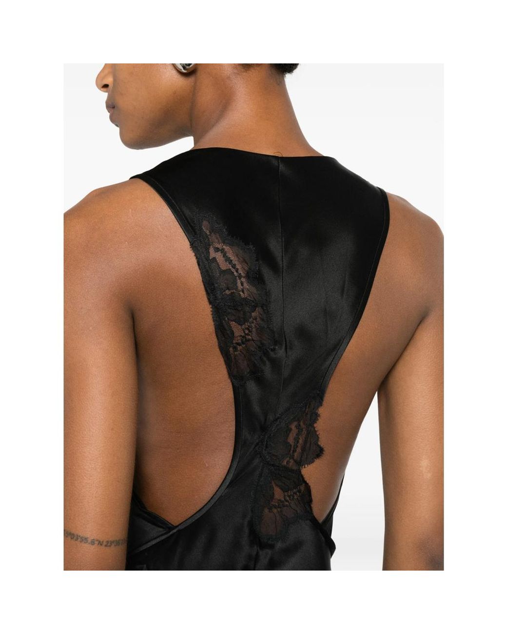 Sir Black Montparnasse Lace-Trim Racerback Maxi Dress